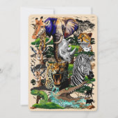 Wilde Afrikaanse savannedieren Kaart (Voorkant)