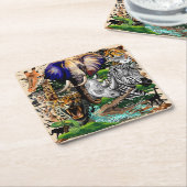 Wilde Afrikaanse savannedieren Kartonnen Onderzetters (Schuin)