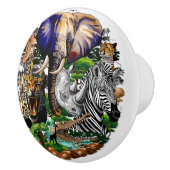 Wilde Afrikaanse savannedieren Keramische Knop (Rechts)