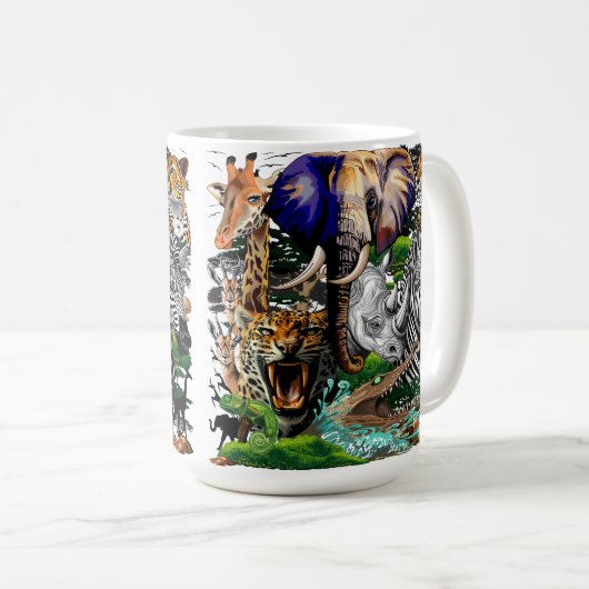 Wilde Afrikaanse savannedieren Koffiemok (Voorkant rechts)