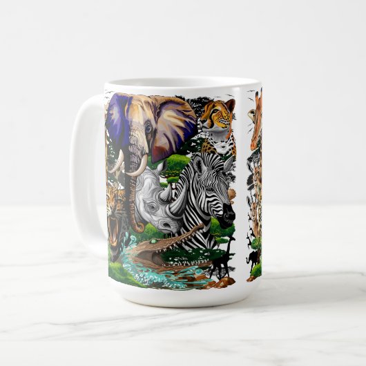 Wilde Afrikaanse savannedieren Koffiemok (Voorkant links)