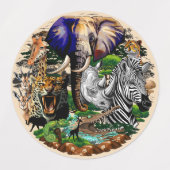 Wilde Afrikaanse savannedieren Labels (Design 2)