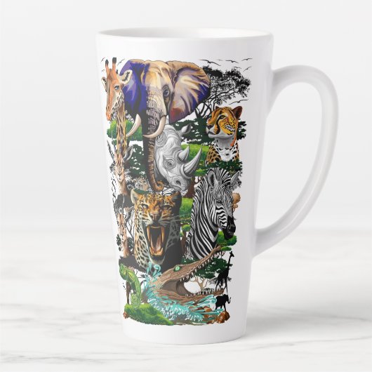 Wilde Afrikaanse savannedieren Latte Mok (Rechts)