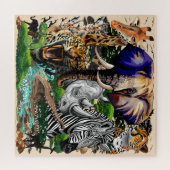 Wilde Afrikaanse savannedieren Legpuzzel (Horizontaal)