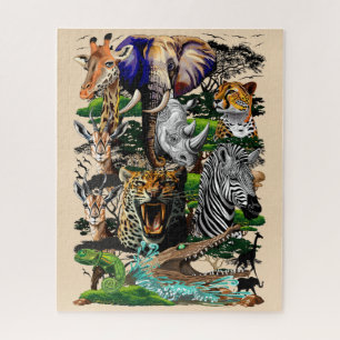 Wilde Afrikaanse savannedieren Legpuzzel