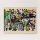 Wilde Afrikaanse savannedieren Legpuzzel (Horizontaal)