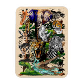 Wilde Afrikaanse savannedieren Magneet (Verticaal)