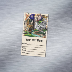 Wilde Afrikaanse savannedieren Magnetisch Visitekaartje