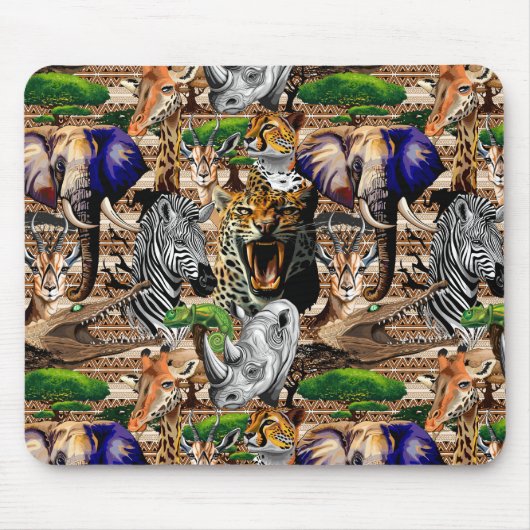 Wilde Afrikaanse savannedieren Muismat (Voorkant)