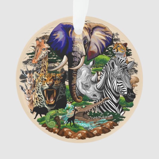 Wilde Afrikaanse savannedieren Ornament (voorkant)