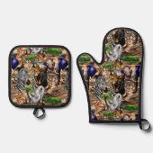 Wilde Afrikaanse savannedieren Ovenwant & Pannenlap Set (Voorkant)