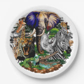 Wilde Afrikaanse savannedieren Papieren Bordje (Voorkant)