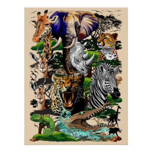 Wilde Afrikaanse savannedieren Perfect Poster