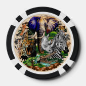 Wilde Afrikaanse savannedieren Poker Chips (Achterkant)