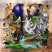 Wilde Afrikaanse savannedieren Raamsticker (Vel 2)