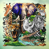 Wilde Afrikaanse savannedieren Raamsticker (Vel 3)