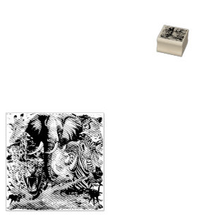 Wilde Afrikaanse savannedieren Rubberstempel