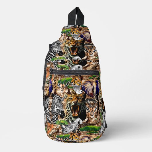 Wilde Afrikaanse savannedieren Sling Bag (Voorkant)