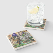 Wilde Afrikaanse savannedieren Stenen Onderzetter (Zijkant)