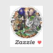 Wilde Afrikaanse savannedieren Sticker (Vel)