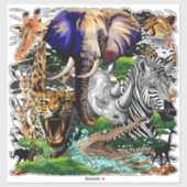 Wilde Afrikaanse savannedieren Sticker (Vel)