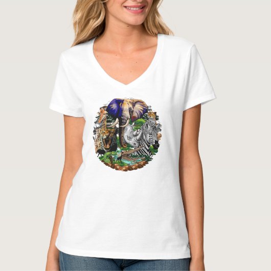 Wilde Afrikaanse savannedieren T-shirt (Voorkant)