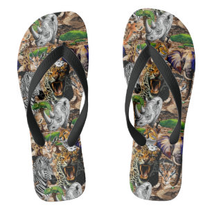 Wilde Afrikaanse savannedieren Teenslippers