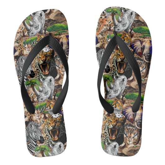 Wilde Afrikaanse savannedieren Teenslippers (Voetbed)