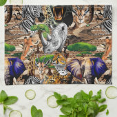 Wilde Afrikaanse savannedieren Theedoek (Gevouwen)