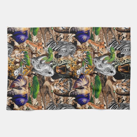 Wilde Afrikaanse savannedieren Theedoek (Horizontaal)