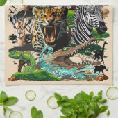 Wilde Afrikaanse savannedieren Theedoek (Gevouwen)