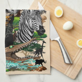 Wilde Afrikaanse savannedieren Theedoek (Quarter Fold)