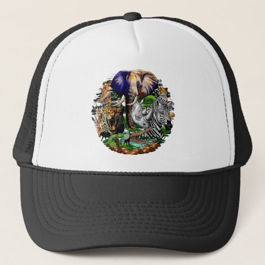 Wilde Afrikaanse savannedieren Trucker Pet (Voorkant)