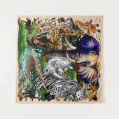 Wilde Afrikaanse savannedieren Wandkleed (Voorkant (horizontaal))