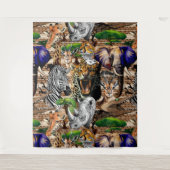Wilde Afrikaanse savannedieren Wandkleed (Voorkant)