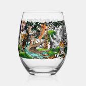 Wilde Afrikaanse savannedieren Wijnglas Zonder Voet (Achterkant)