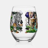 Wilde Afrikaanse savannedieren Wijnglas Zonder Voet (Links)