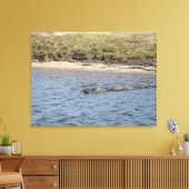 Wilde alligator aan de rivieroever – Florida Wildl Canvas Afdruk (Insitu (Woonkamer))
