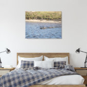 Wilde alligator aan de rivieroever – Florida Wildl Canvas Afdruk (Insitu (Slaapkamer))