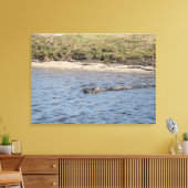 Wilde alligator aan de rivieroever – Florida Wildl Canvas Afdruk (Insitu (Woonkamer))