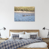 Wilde alligator aan de rivieroever – Florida Wildl Canvas Afdruk (Insitu (Slaapkamer))