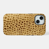 wilde alligator leer krokodillenleer iPhone 15 case (Achterkant horizontaal)