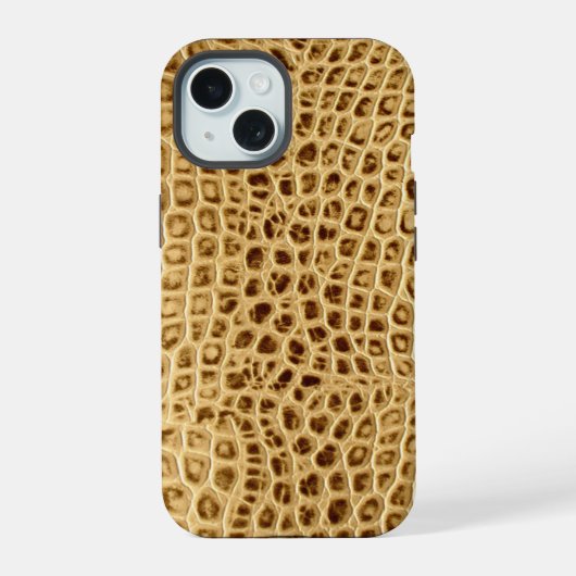 wilde alligator leer krokodillenleer iPhone 15 case (Achterkant)