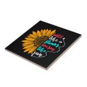 Wilde als een bloem warm als zon citaat zonnebloem tegeltje (Zijkant)