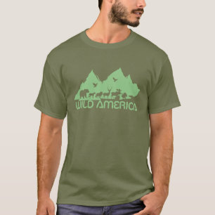 Wilde Amerika Wilde Dieren Schaalbare Vector Grafi T-shirt