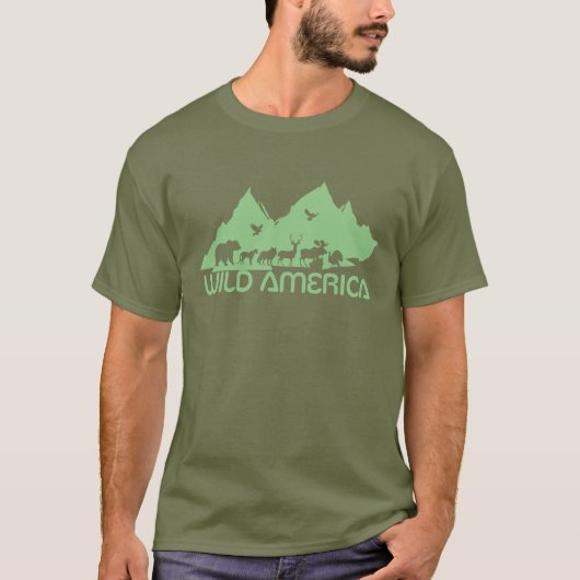 Wilde Amerika Wilde Dieren Schaalbare Vector Grafi T-shirt (Voorkant)