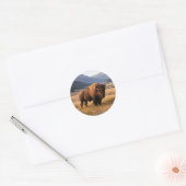 Wilde Amerikaanse bizons Ronde Sticker (Envelop)