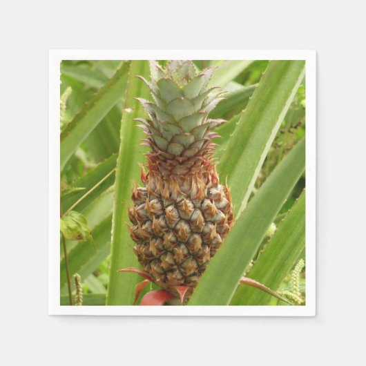 Wilde ananas tropische vruchten in Natuur Servetten (Voorkant)