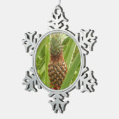 Wilde ananas tropische vruchten in Natuur Tin Sneeuwvlok Ornament (Rechts)
