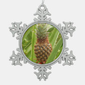 Wilde ananas tropische vruchten in Natuur Tin Sneeuwvlok Ornament (Voorkant)